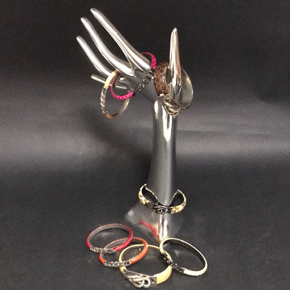 MADE IN ITALY Luxury Designer Leather Cuff Bracelets Bangles Stack MANY COLORS - Picture 2 of 8